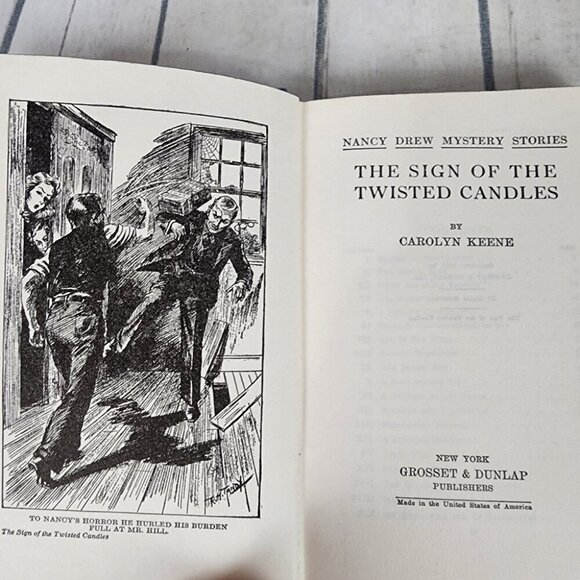 Vintage 1933 Nancy Drew Hardcover Book The Sign of the Twisted Candles - Picture 4 of 10